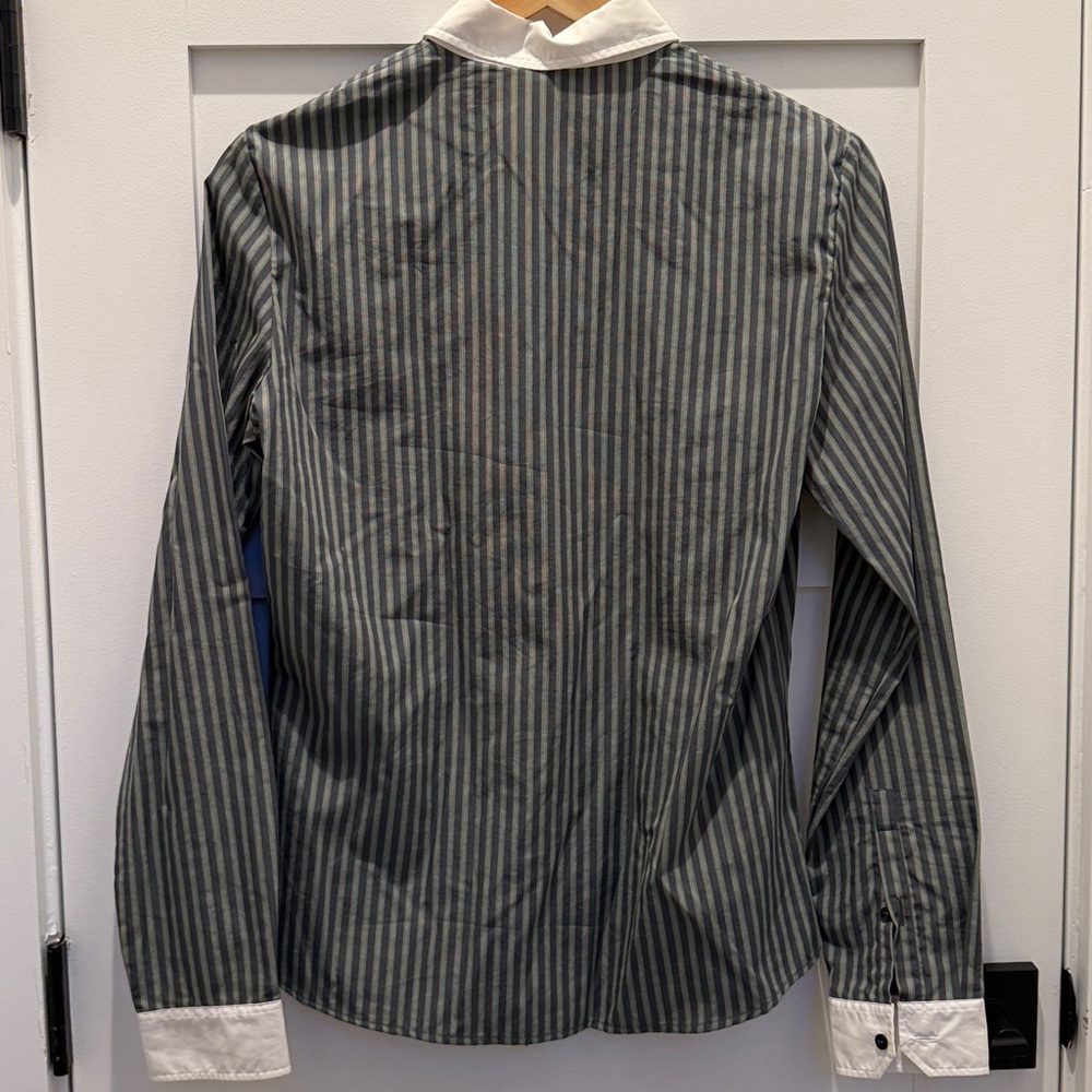 Lacoste - Striped Dress Shirt - Green/Blue - 8 - Picture 3 of 3